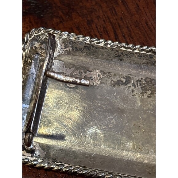 Vintage Polo Ralph Lauren Tooled Leather Silver Plated Longhorn Belt 32 *As-Is* main image 5